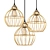 Gilded Cage Pendant Light 3D model small image 1