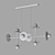 Modern Metal and Glass Ball Chandelier 3D model small image 3