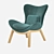 Comfortable Calligaris Velvet Armchair 3D model small image 3