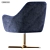 Plush Velvet Swivel Lounge Chair 3D model small image 3
