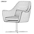 Plush Velvet Swivel Lounge Chair 3D model small image 5