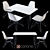 Modern White Table & Chair Set 3D model small image 1