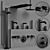 Gessi Anello Bathroom Faucet Set 3D model small image 4