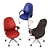 Elegant Leather Office Chair: High, Medium & Fixed Backrests 3D model small image 2