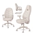 Elegant Leather Office Chair: High, Medium & Fixed Backrests 3D model small image 4