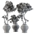 Concrete Pot Outdoor Plant Set 3D model small image 4