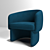 Kardiel Ovie 27" Retro Chair 3D model small image 1