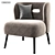 Sasha Espresso Velvet Chair 3D model small image 1