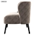 Sasha Espresso Velvet Chair 3D model small image 2