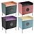 Eco-friendly Bedside Table with Marble Handles 3D model small image 1