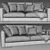 Modern Flexform Magnum Sofa: Spacious, Stylish & Versatile 3D model small image 3