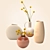 Stylish Vase Collection with Craspedia 3D model small image 1