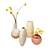 Stylish Vase Collection with Craspedia 3D model small image 2