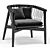 Elegant Noir Hector Chair: Polished Design 3D model small image 1