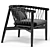 Elegant Noir Hector Chair: Polished Design 3D model small image 2