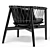 Elegant Noir Hector Chair: Polished Design 3D model small image 3