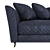 Velvet Sorrento 3-Seater Sofa 3D model small image 2