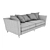 Velvet Sorrento 3-Seater Sofa 3D model small image 3