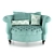 Haute House Harlow Sage Cuddle Chair - Luxury Comfort for Your Home 3D model small image 3