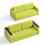 Drim 3-Seater Velvet Sofa 3D model small image 3