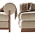 Mountainside Slipper Chair: Modern Elegance for Your Home 3D model small image 2