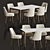 Modern Dining Set: Metal, Wood, Velvet 3D model small image 2