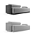 Modern Asymmetrical Code0253 Left Armrest Sofa 3D model small image 5