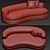 Modern Curved Sofa: Sennen 3D model small image 2