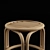 Rustic Rattan Low Bar Stool 3D model small image 2