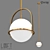 Suspended Glass and Metal Loft Light 3D model small image 1
