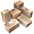 Low Poly Cardboard Boxes (3 pack) 3D model small image 1