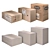 Low Poly Cardboard Boxes (3 pack) 3D model small image 2