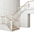 Modular Staircase with Wall Railing 3D model small image 2