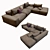 Casa Corner Sofa w/ Pouf: Stylish & Spacious 3D model small image 3