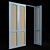 Stylish Rattan Door Set 3D model small image 4