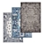Luxury Rug Set: 3 High-Quality Textured Carpets 3D model small image 1