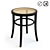 Vintage Rattan Stool, Cedak - Stylish Retro Design 3D model small image 1