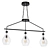 Sleek Oiled Bronze Chandelier 3D model small image 1