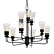 Industrial Iron Clear Glass Chandelier 3D model small image 1