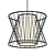 Bamboo Iron Cage Pendant Light 3D model small image 1