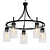 Elegant Bronze Glass Chandelier 3D model small image 1