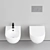 Title: Azzurra Ceramica Nuvola Wall-Mounted WC & Bidet Set 3D model small image 2