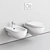 Title: Azzurra Ceramica Nuvola Wall-Mounted WC & Bidet Set 3D model small image 4