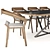 Bontempi Millennial Wood Dining Set 3D model small image 2