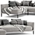 Contemporary Coral Chaise: Bold Bonaldo Statement 3D model small image 2