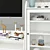 Hauga Storage Combo: Gray & White Cabinets, TV Stand & Tall Wardrobe 3D model small image 3