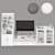 Hauga Storage Combo: Gray & White Cabinets, TV Stand & Tall Wardrobe 3D model small image 5