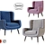 Baxter Dolly Wingback Armchair: Sleek Comfort & Elegant Design 3D model small image 8