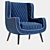 Baxter Dolly Wingback Armchair: Sleek Comfort & Elegant Design 3D model small image 9