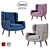 Baxter Dolly Wingback Armchair: Sleek Comfort & Elegant Design 3D model small image 11